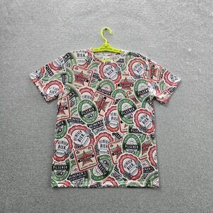 Heineken Men Shirt M Multicolor Graphic Beer Labels Casual Logo Short Sleeve